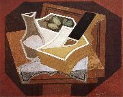 Juan Gris Guitar apple and water bottle oil painting on canvas